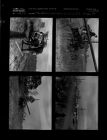 Men drilling and putting up Electricity poles (4 Negatives), undated [Sleeve 45, Folder b, Box 45]
